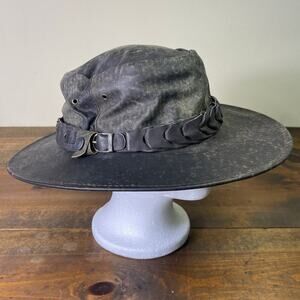 Jacaru Australia Stonewash Brown UPF 50 Kangaroo Leather Wild Roo Hat X Large